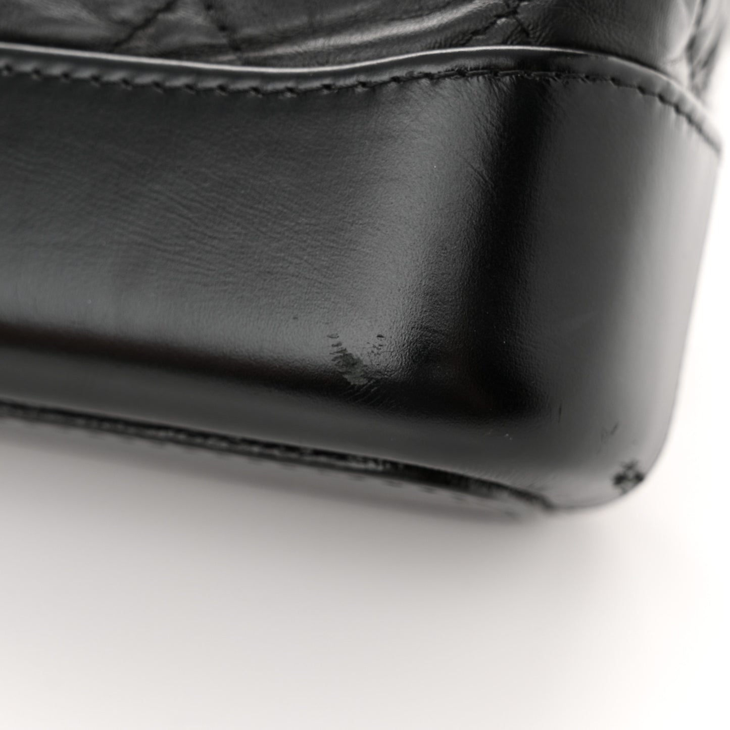 Aged Calfskin Quilted Small Gabrielle Hobo Black
