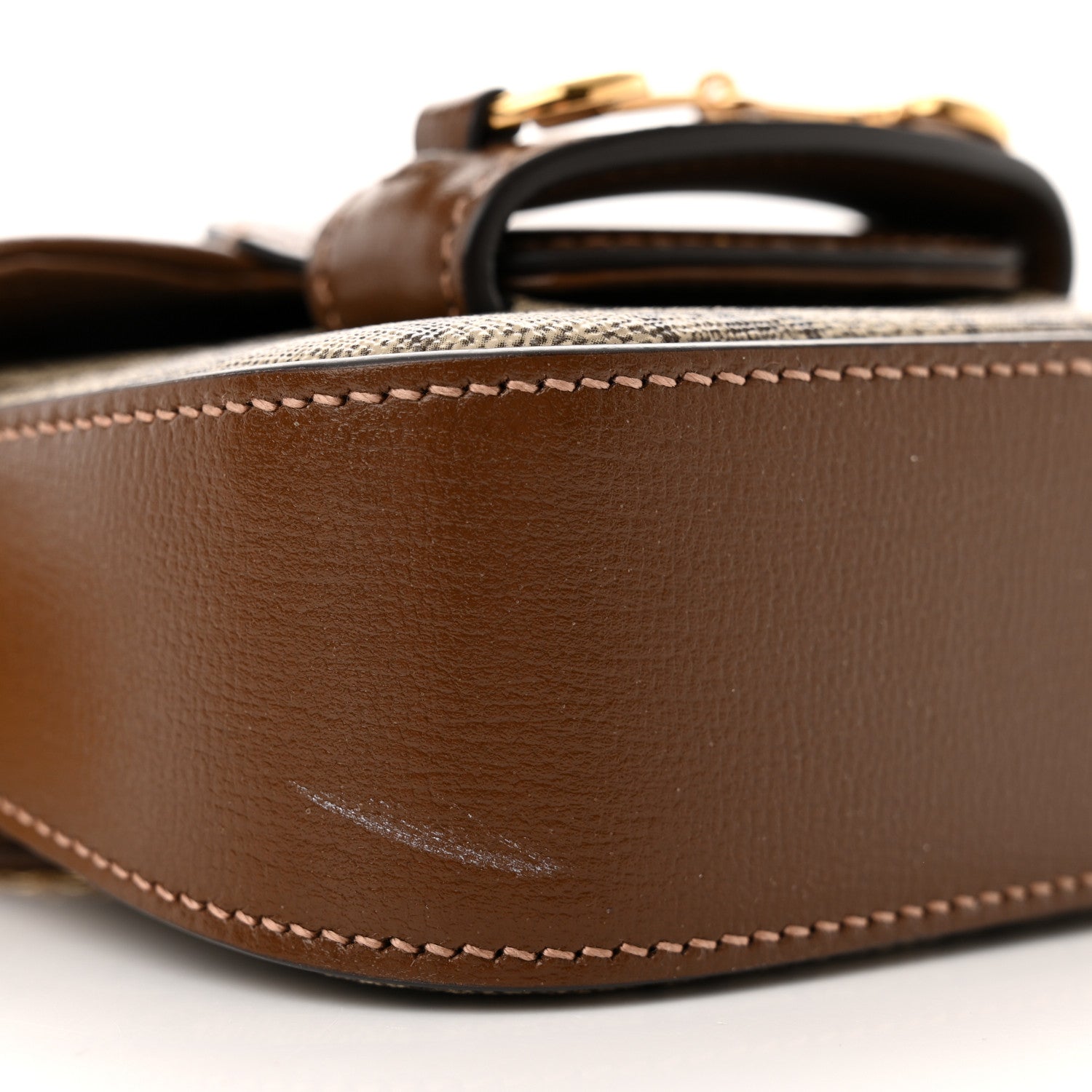 Gucci GG Supreme Monogram Azalea Calfskin Web Horsebit 1955 Wallet On Strap Beige Ebony Brown Sugar 9 of 11