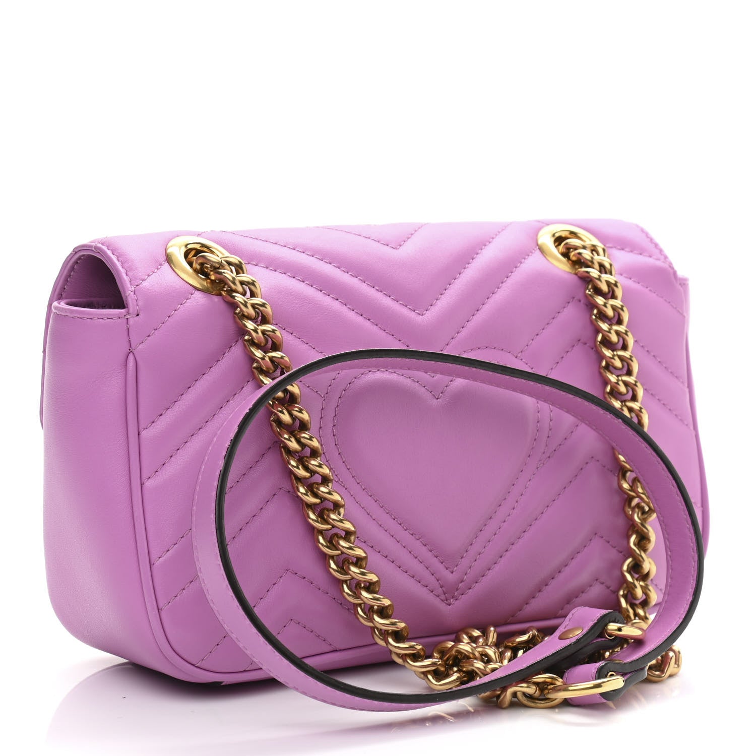 Gucci Calfskin Matelasse Mini GG Marmont Shoulder Bag Candy Mousse 3 of 13