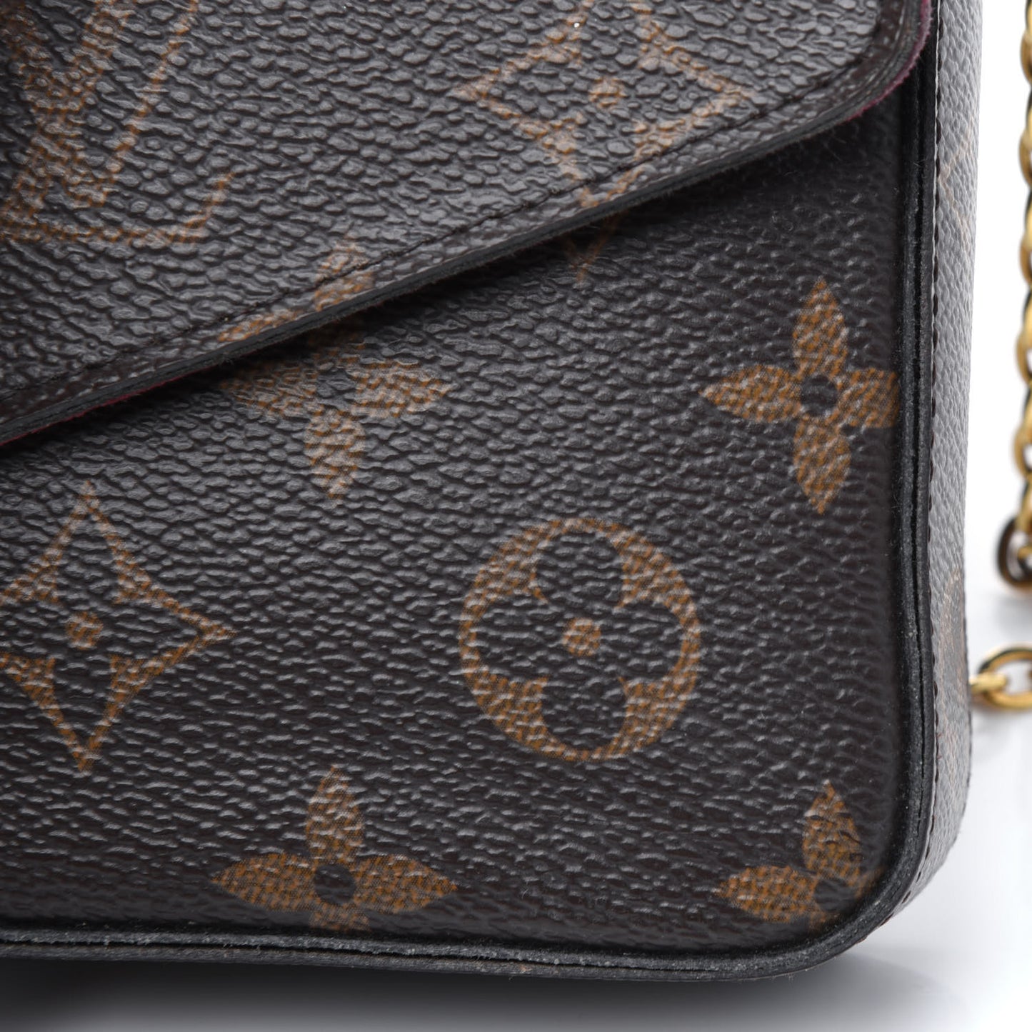 Monogram Pochette Felicie Chain Wallet Fuchsia