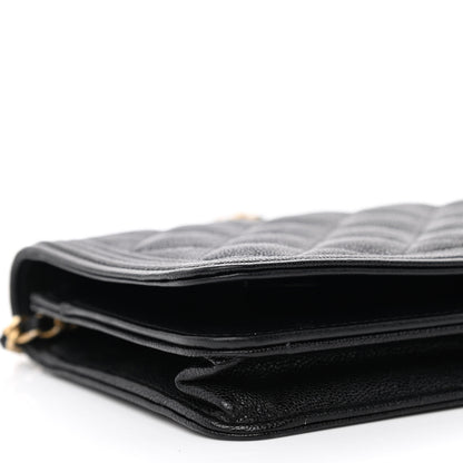 Chanel Caviar Quilted Boy Wallet On Chain WOC Black 10 of 14