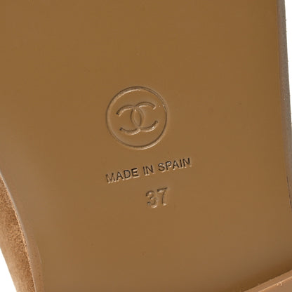 Chanel Suede Calfskin CC Loafers 37 Dark Beige 7 of 12
