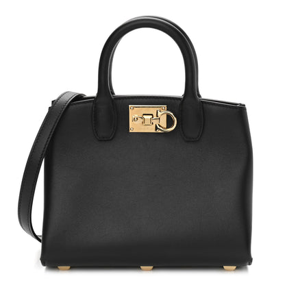 Salvatore Ferragamo Calfskin Small The Studio Box Bag Black 1 of 14