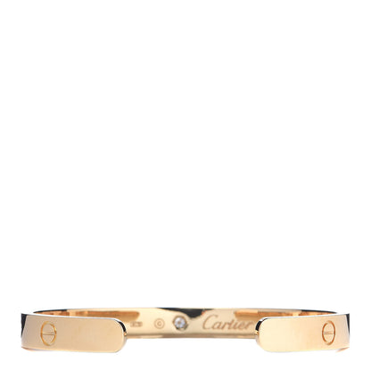 Cartier 18K Yellow Gold 1 Diamond LOVE Cuff Bracelet 17 3 of 5
