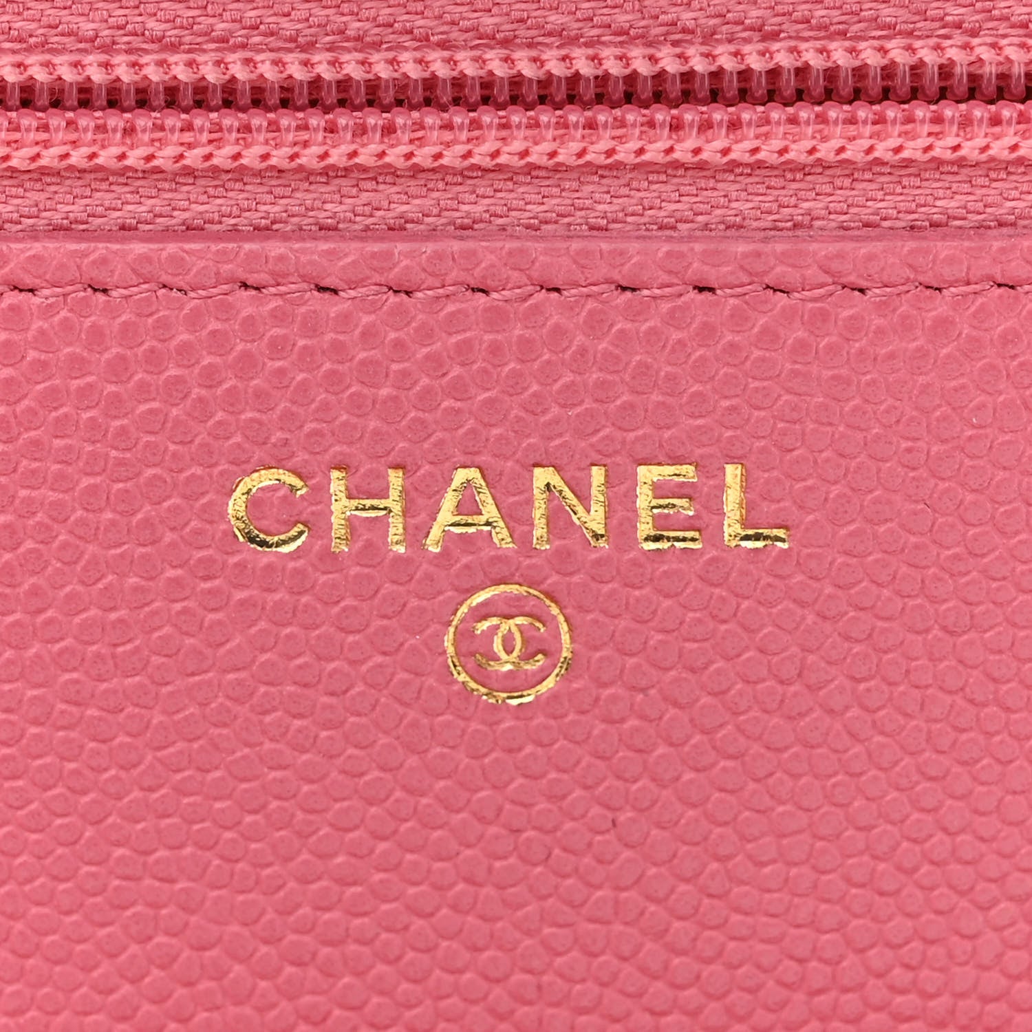 Chanel Caviar Quilted Textured CC Wallet On Chain WOC Pink 6 of 12