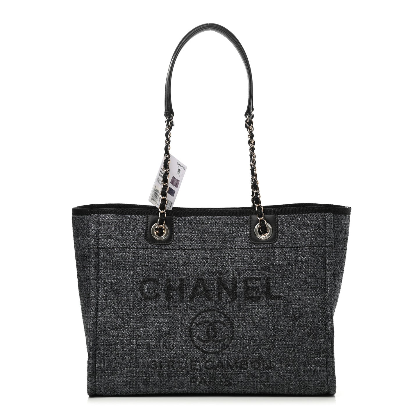 Lurex Boucle Small Deauville Tote Black