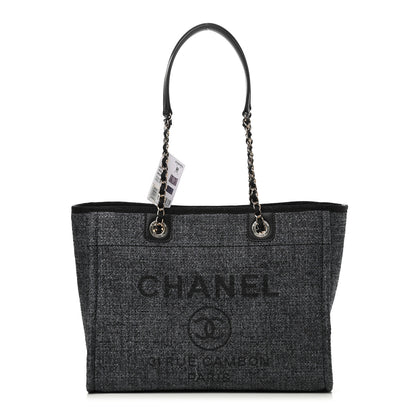 Chanel Lurex Boucle Small Deauville Tote Black 1 of 11