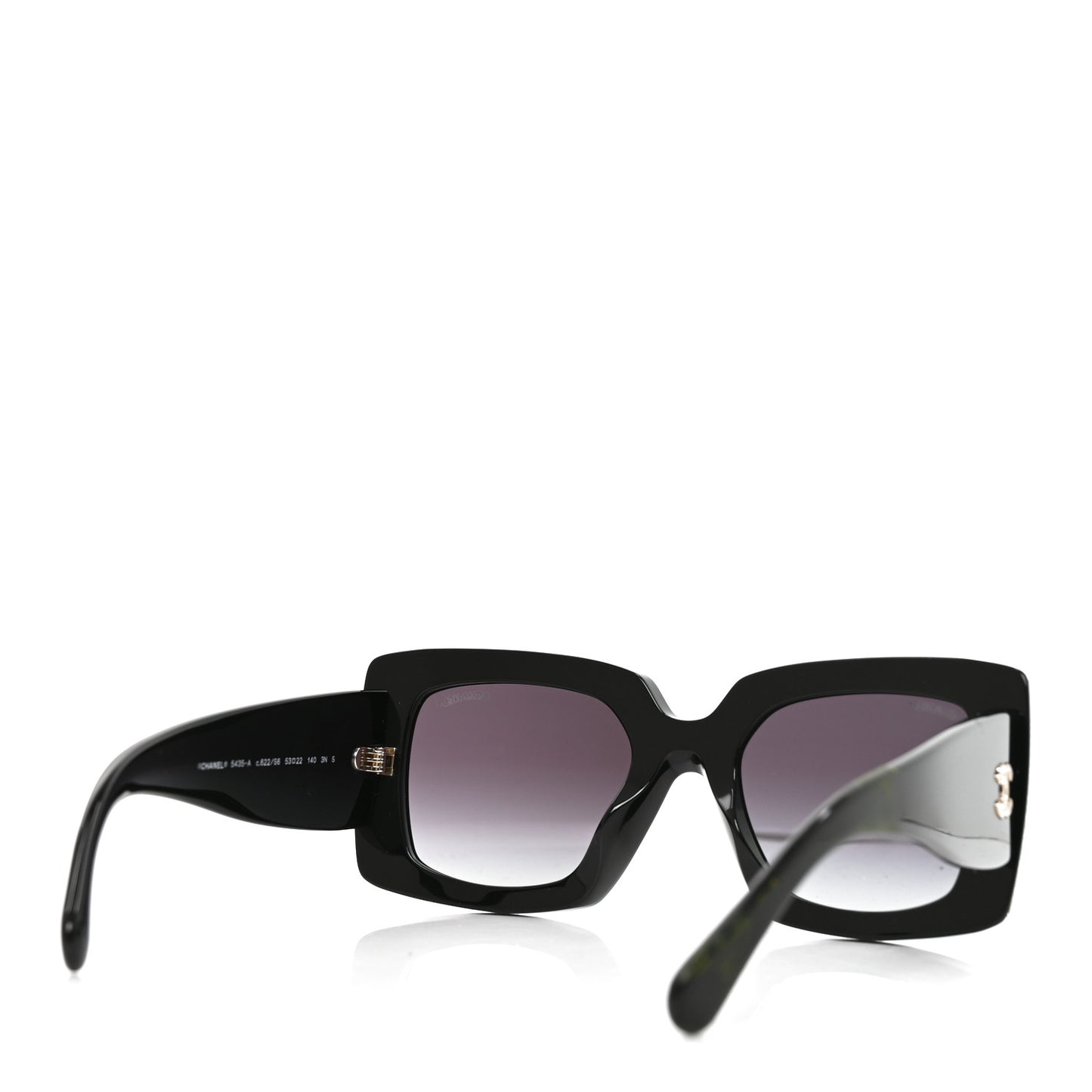 Acetate Rectangle Sunglasses 5435-A Black