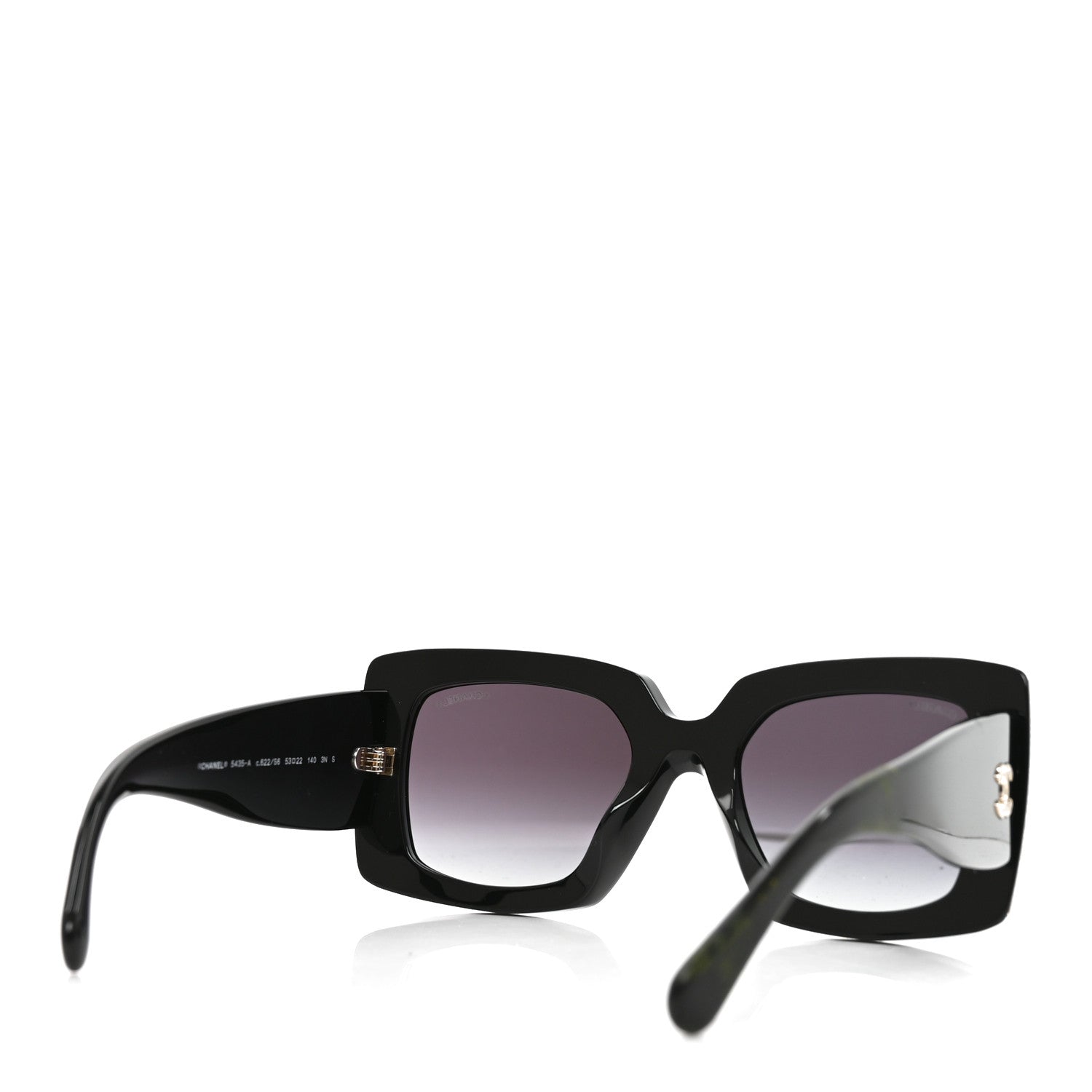 Chanel Acetate Rectangle Sunglasses 5435-A Black 4 of 7