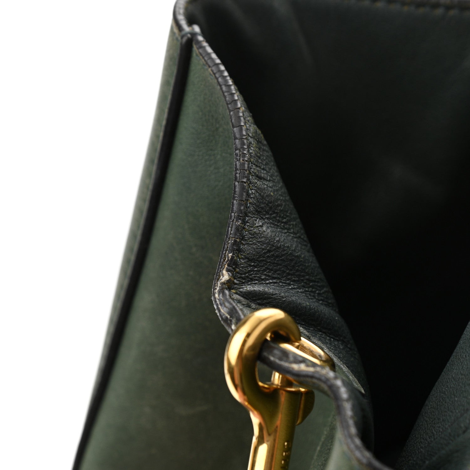 Celine Natural Calfskin Seau Sangle Bucket Green 10 of 10