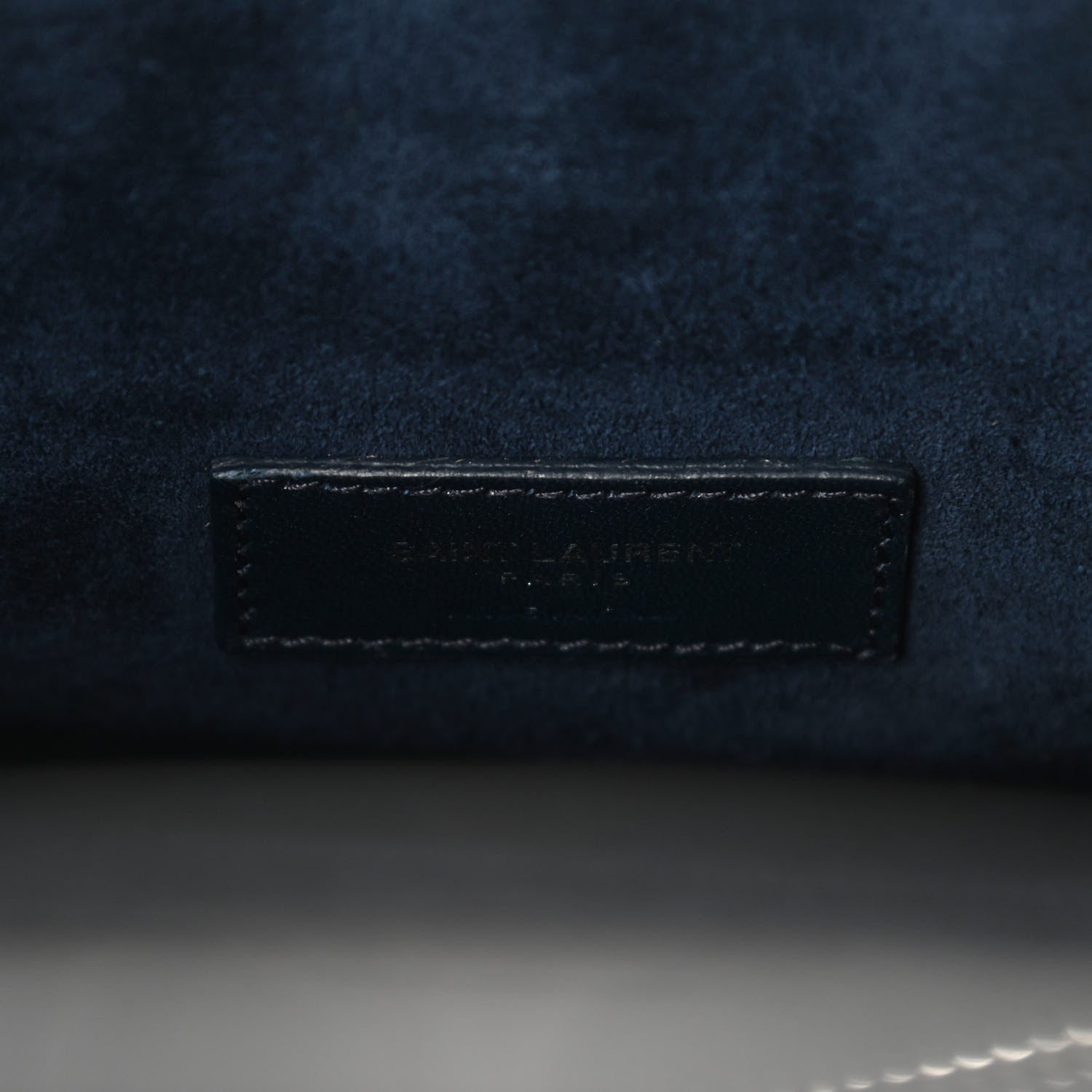 Saint Laurent Calfskin Crocodile Embossed Small Supple Sac de Jour Navy 6 of 9