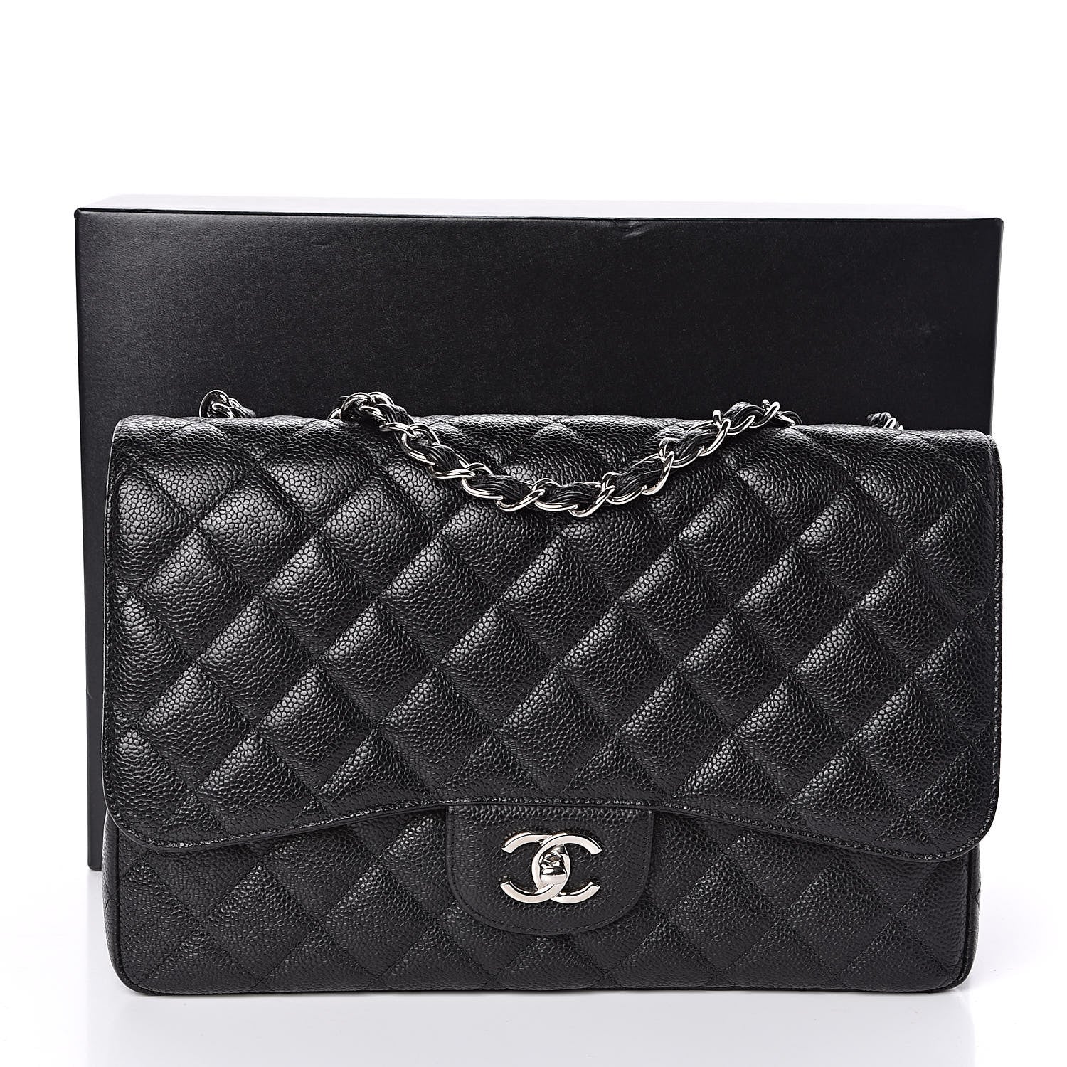 Chanel Caviar Quilted Jumbo Single Flap Black 11 of 11