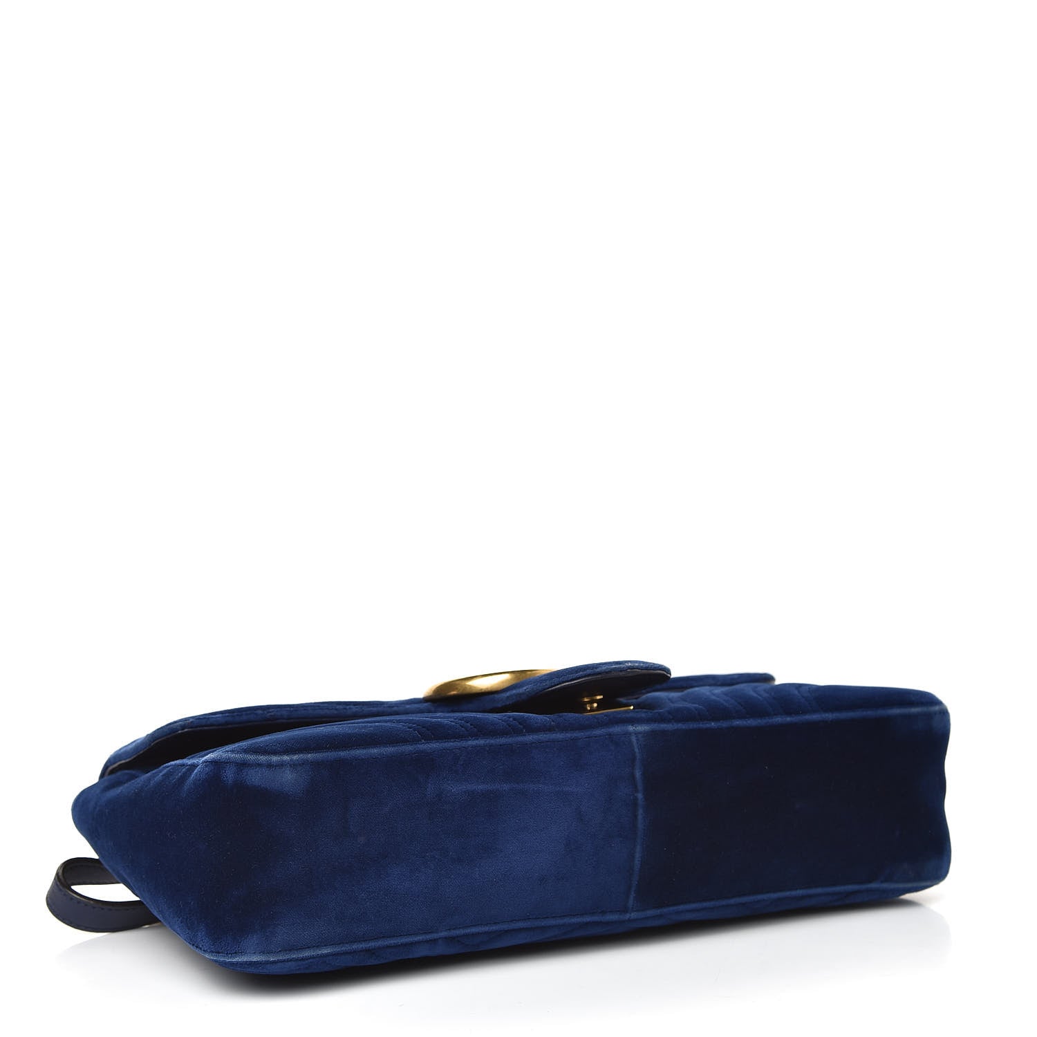 Gucci Velvet Matelasse Medium GG Marmont Shoulder Bag Cobalt Blue 4 of 17