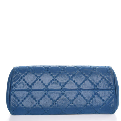 Chanel Iridescent Calfskin Medium Just Mademoiselle Bowler Blue 5 of 8