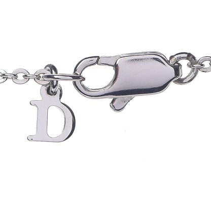 Christian Dior Crystal Pearl Dior Logo Necklace Silver 5 of 5