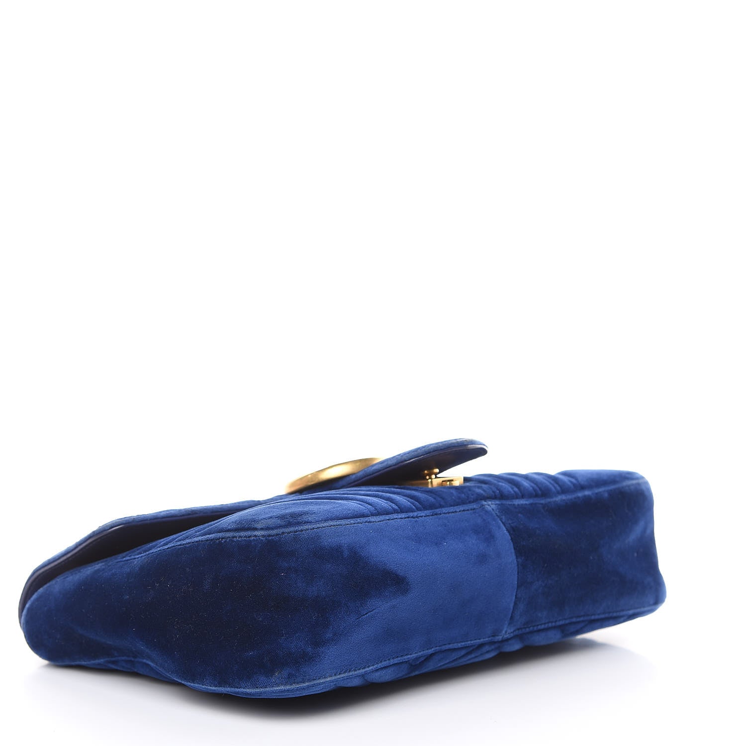 Gucci Velvet Matelasse Medium GG Marmont Shoulder Bag Cobalt Blue 4 of 20