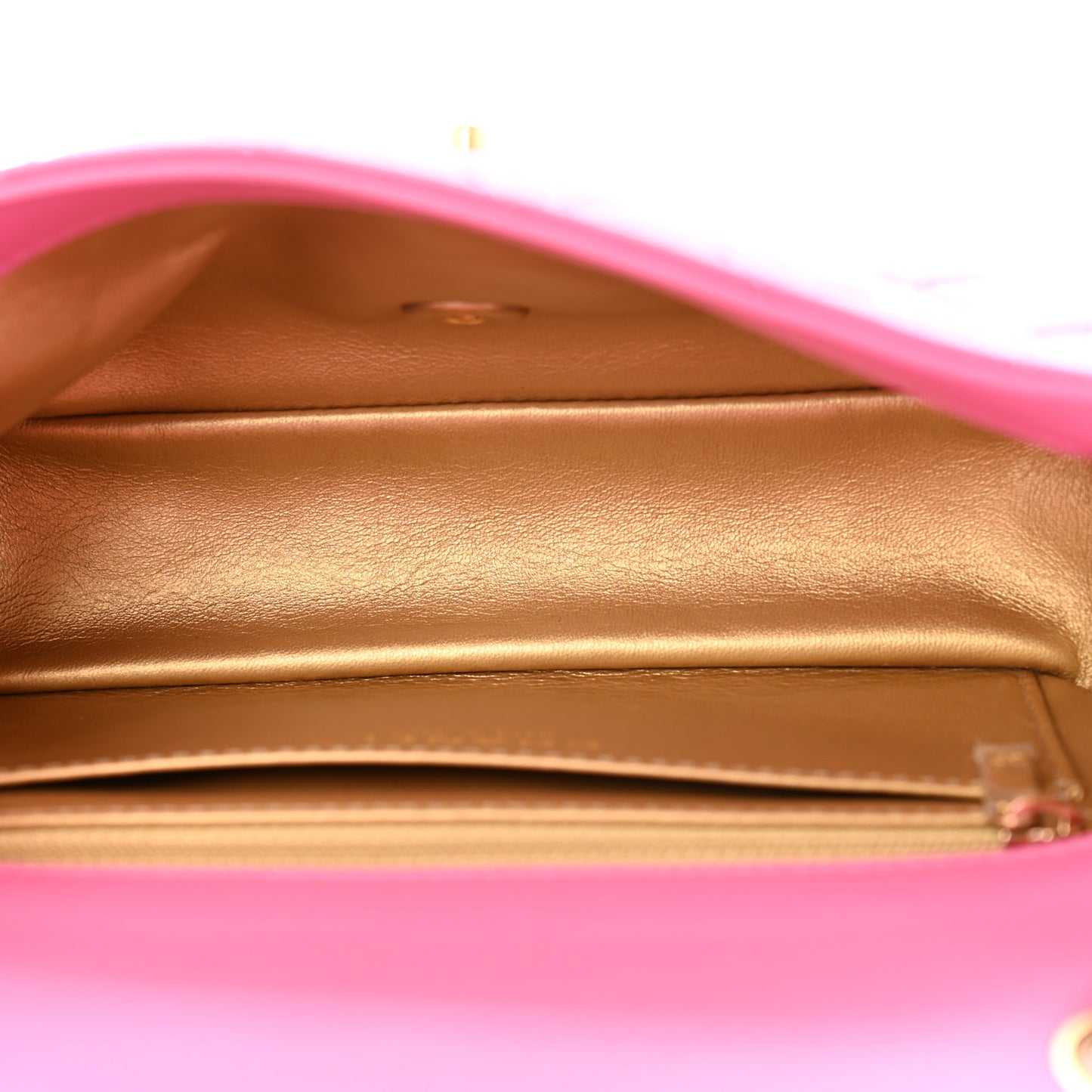 Lambskin Quilted Mini Rectangular Pearl Crush Flap Pink