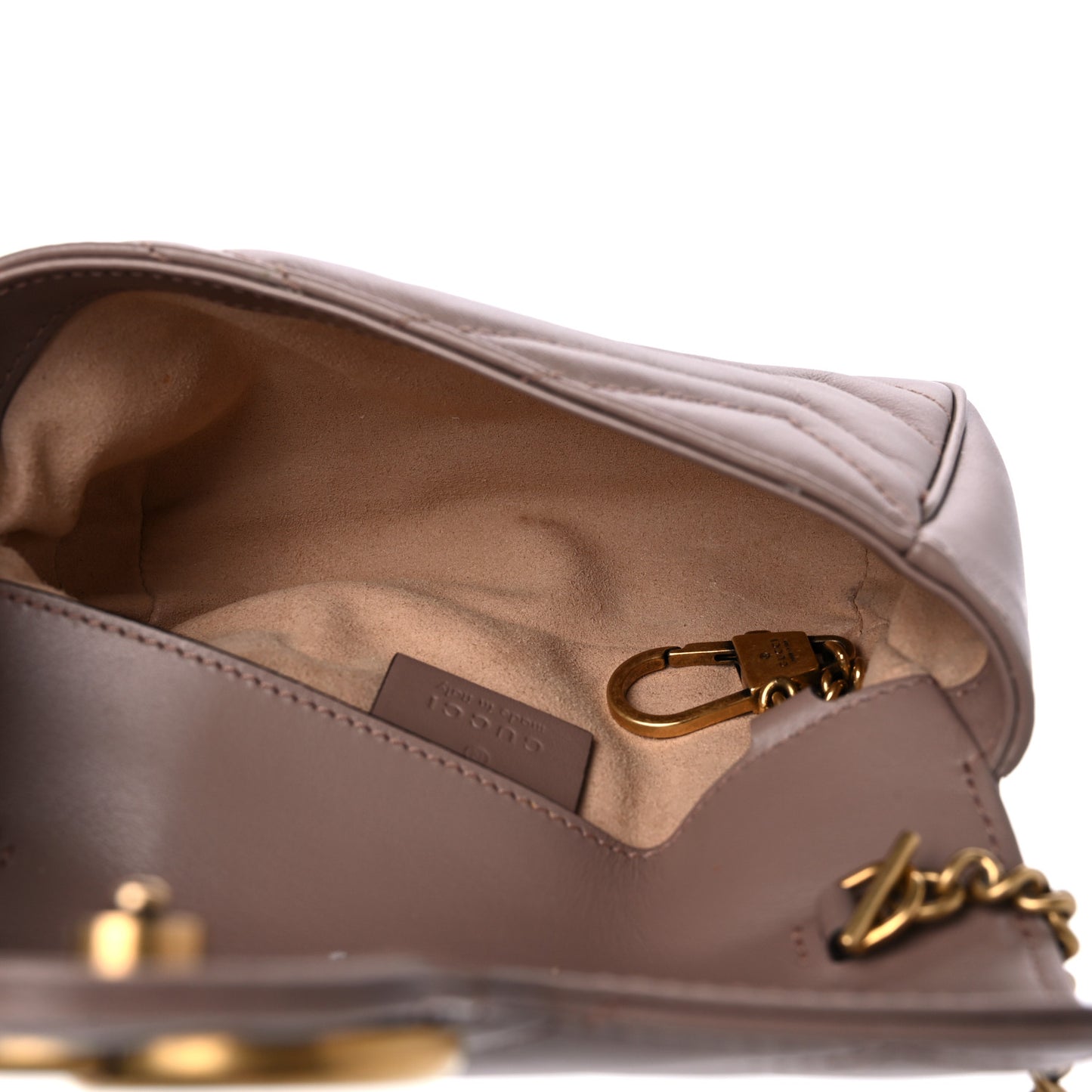 Calfskin Matelasse Super Mini GG Marmont Shoulder Bag Porcelain Rose