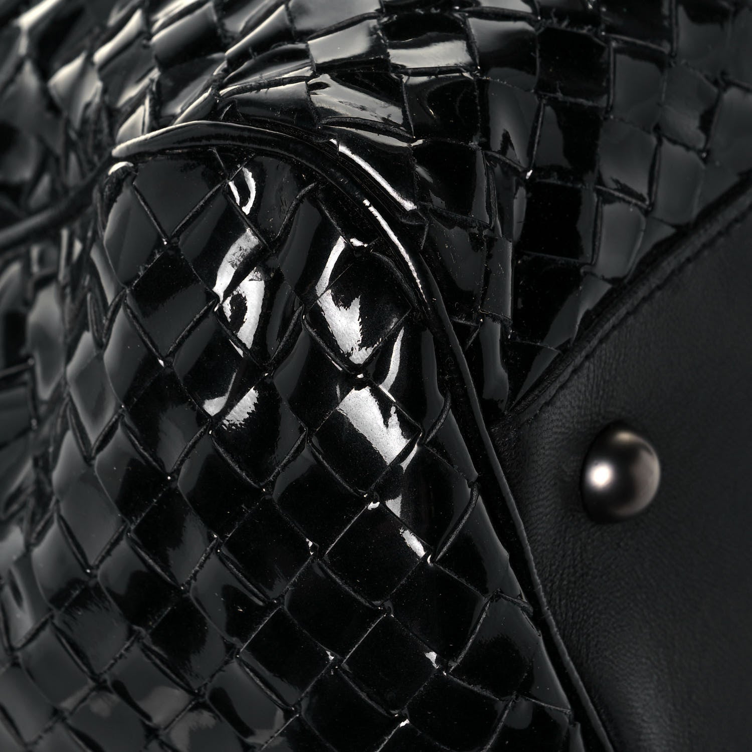 Bottega Veneta Patent Nappa Intrecciato Satchel Black 9 of 16