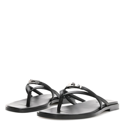 Hermes Calfskin Miss Sandals 36 Black 4 of 8