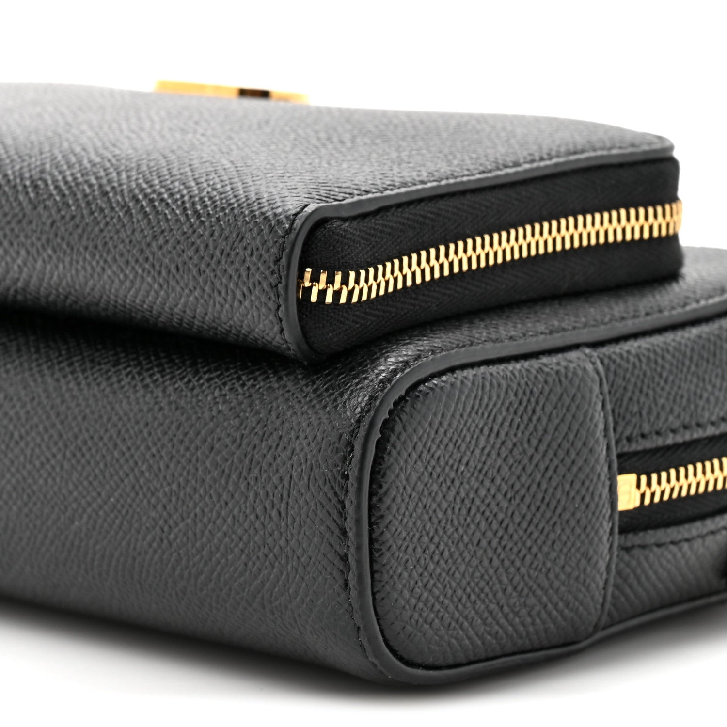 Christian Dior Grained Calfskin Caro Double Pouch Black 8 of 9