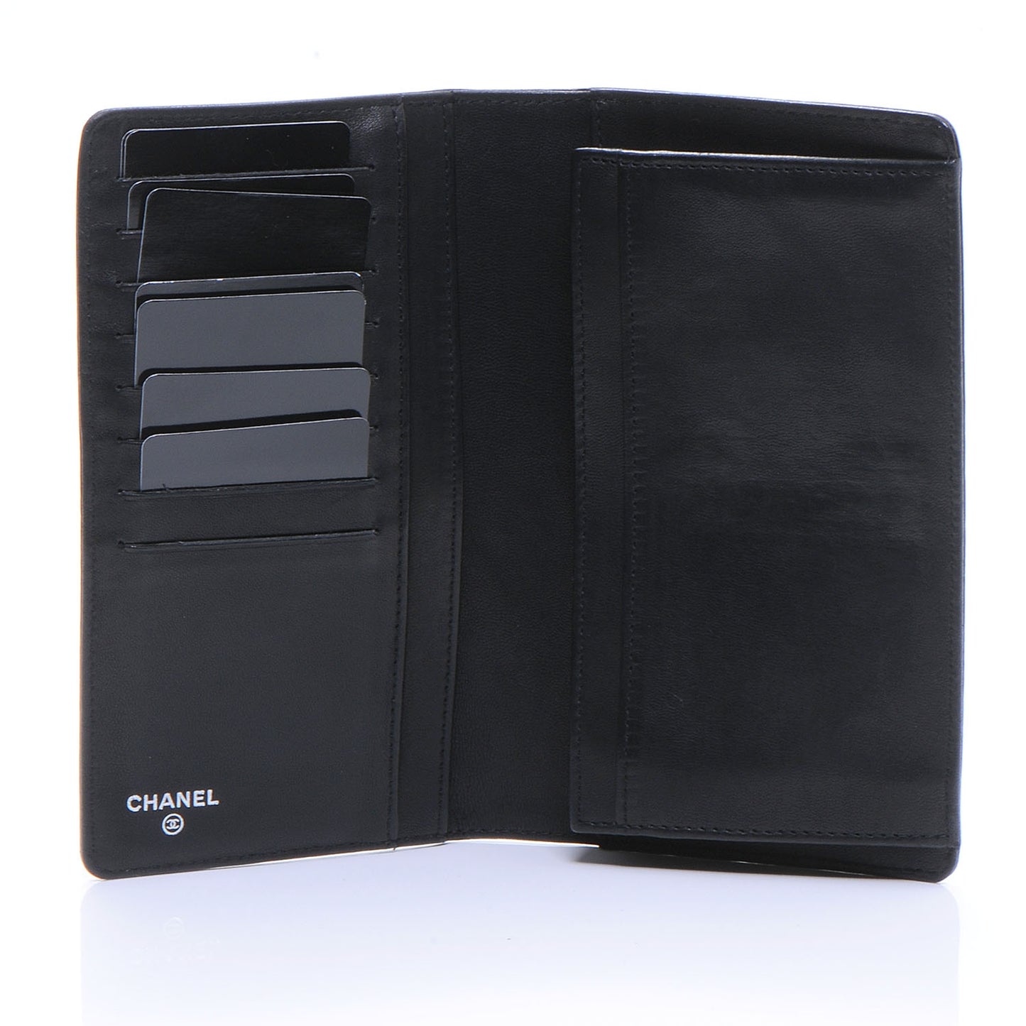 Lambskin CC Yen Wallet Black