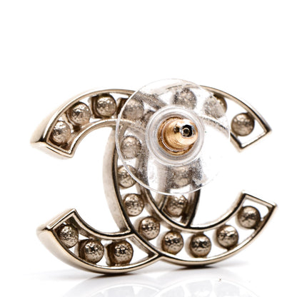 Chanel Crystal Pearl CC Earrings Light Gold 5 of 6