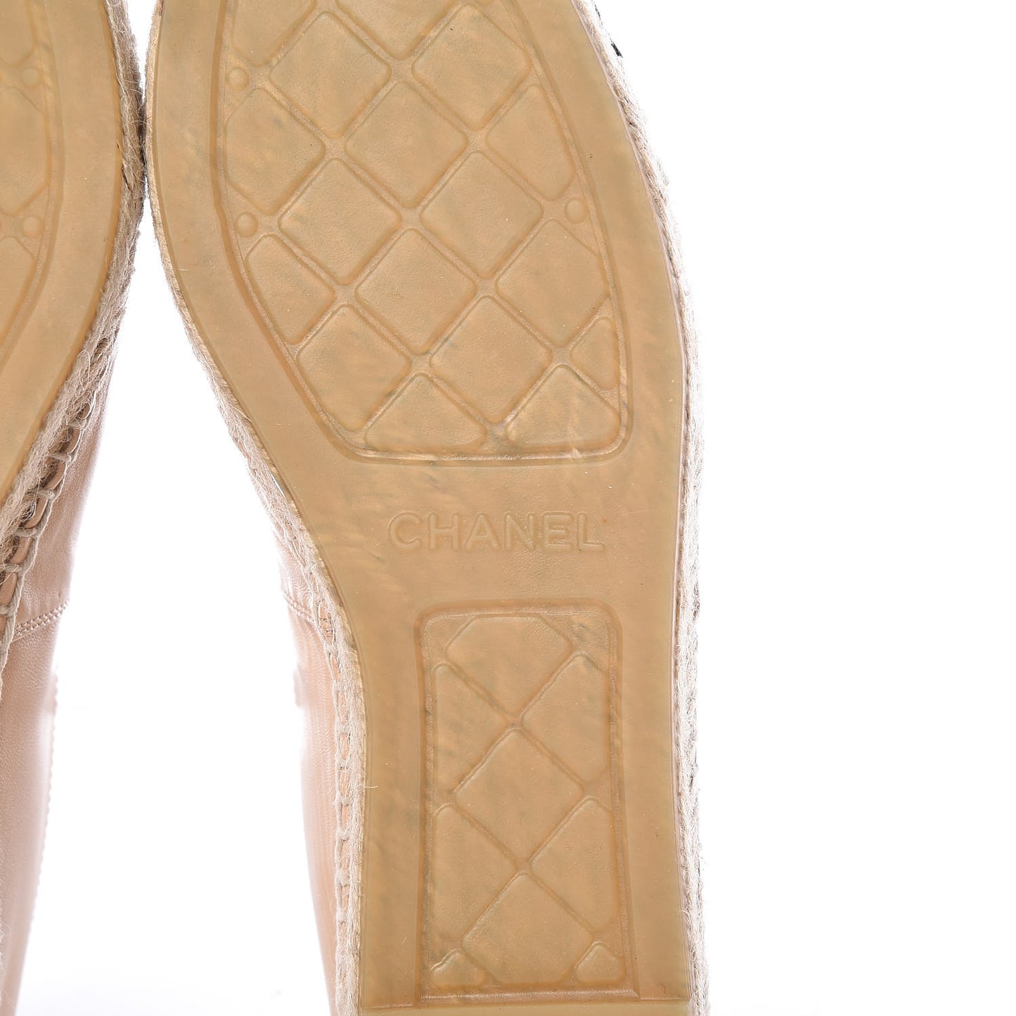 Lambskin CC Espadrilles 38 Beige Black
