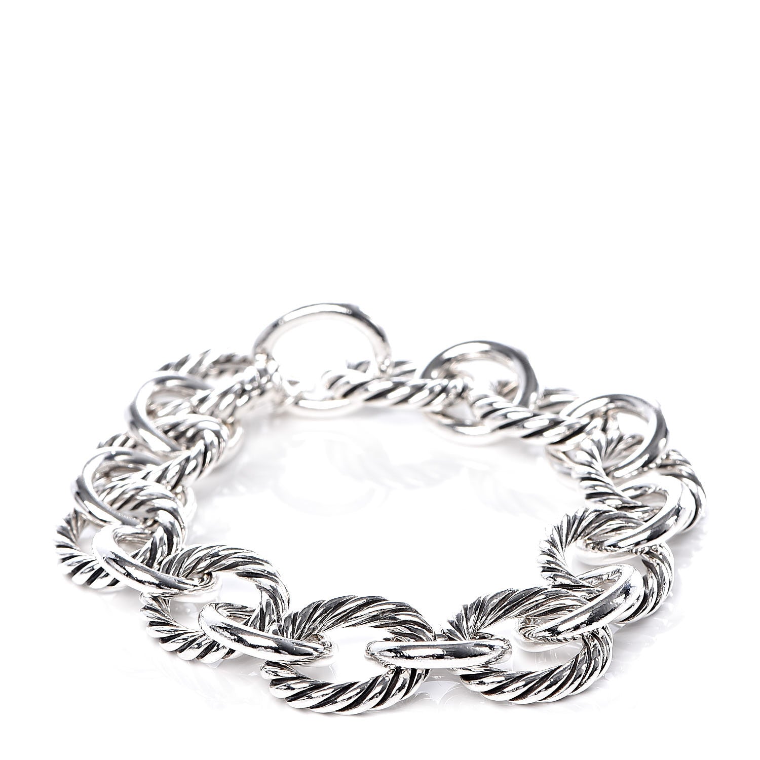 David Yurman Sterling Silver 12mm Large Oval Link Bracelet 1 of 4