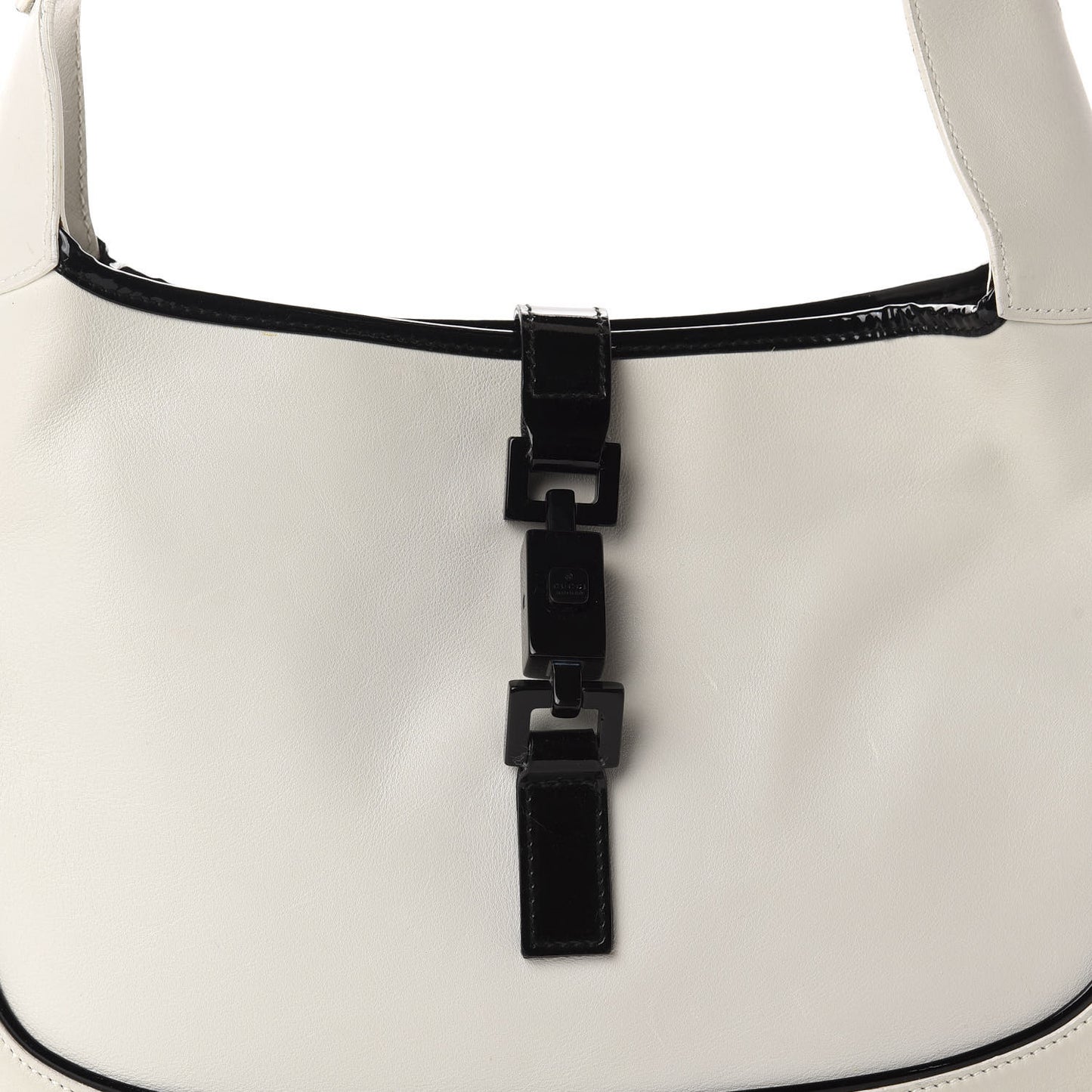 Calfskin Jackie O Hobo White Black