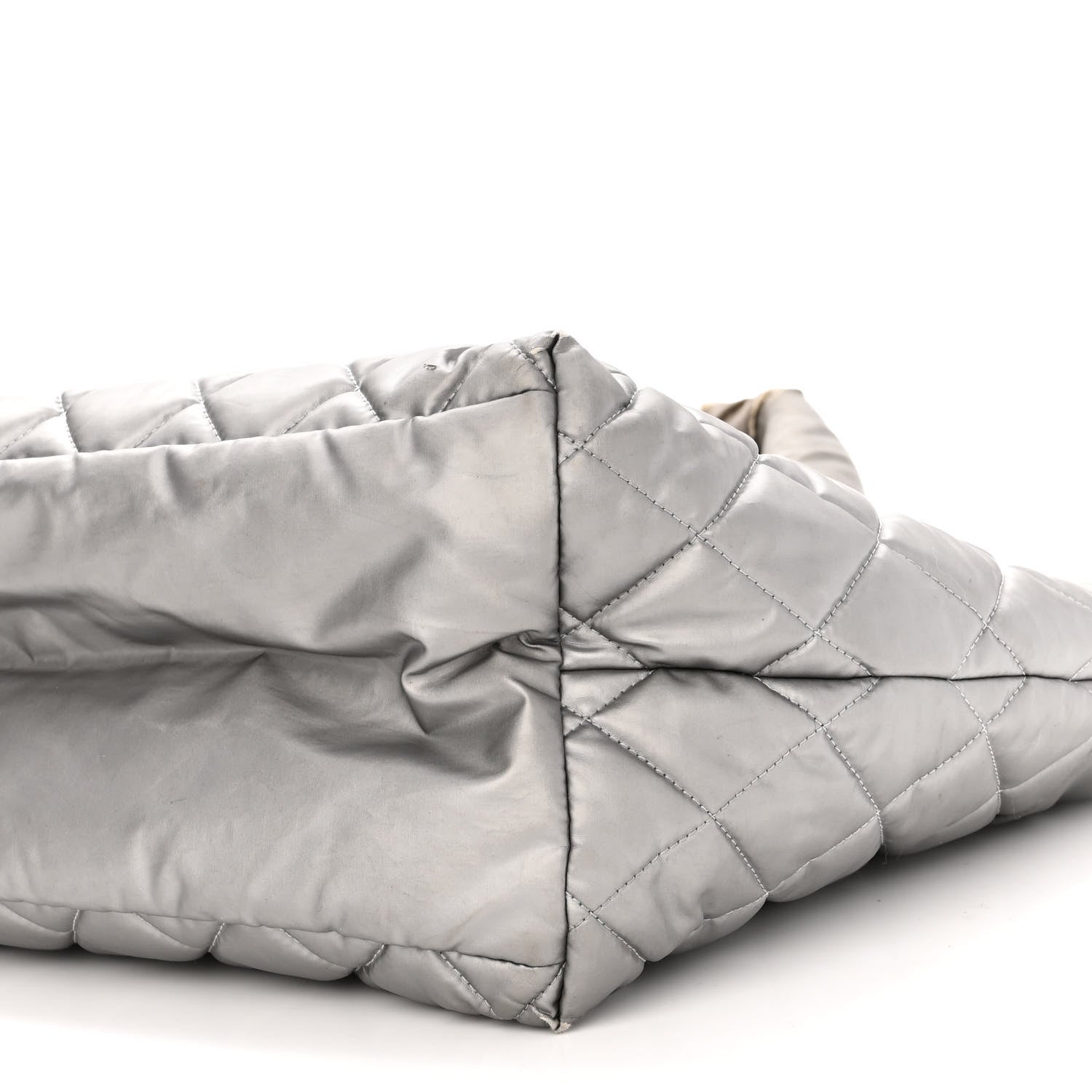 Chanel Nylon Quilted Small Coco Cocoon Tote Silver 10 of 14