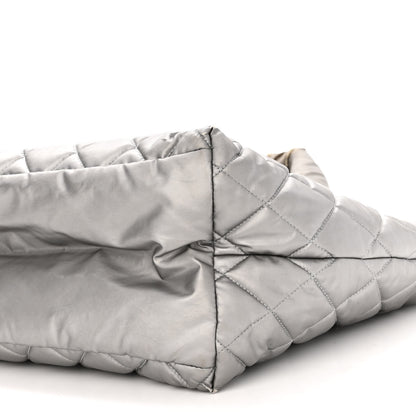 Chanel Nylon Quilted Small Coco Cocoon Tote Silver 10 of 14