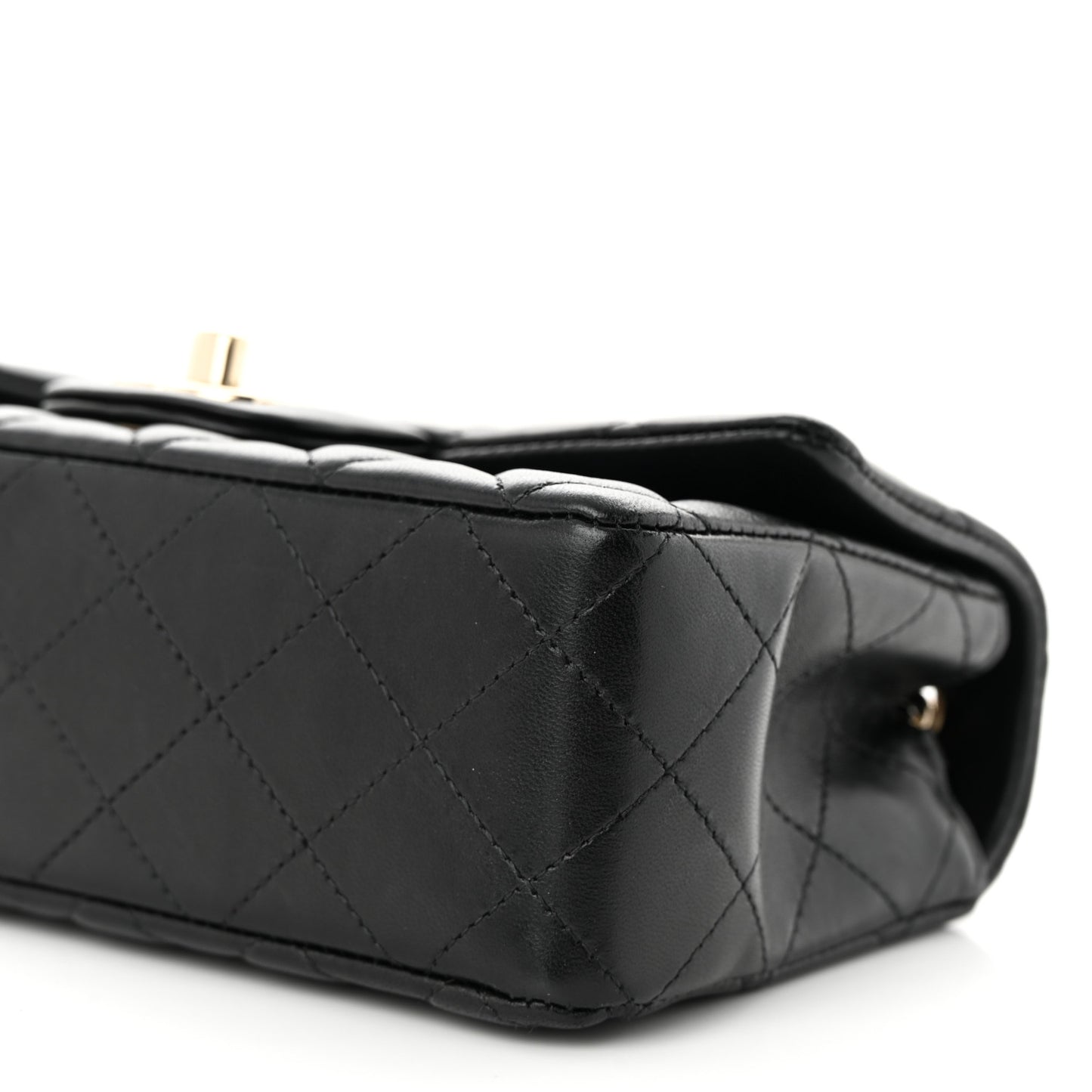 Lambskin Quilted Mini Rectangular Flap Black