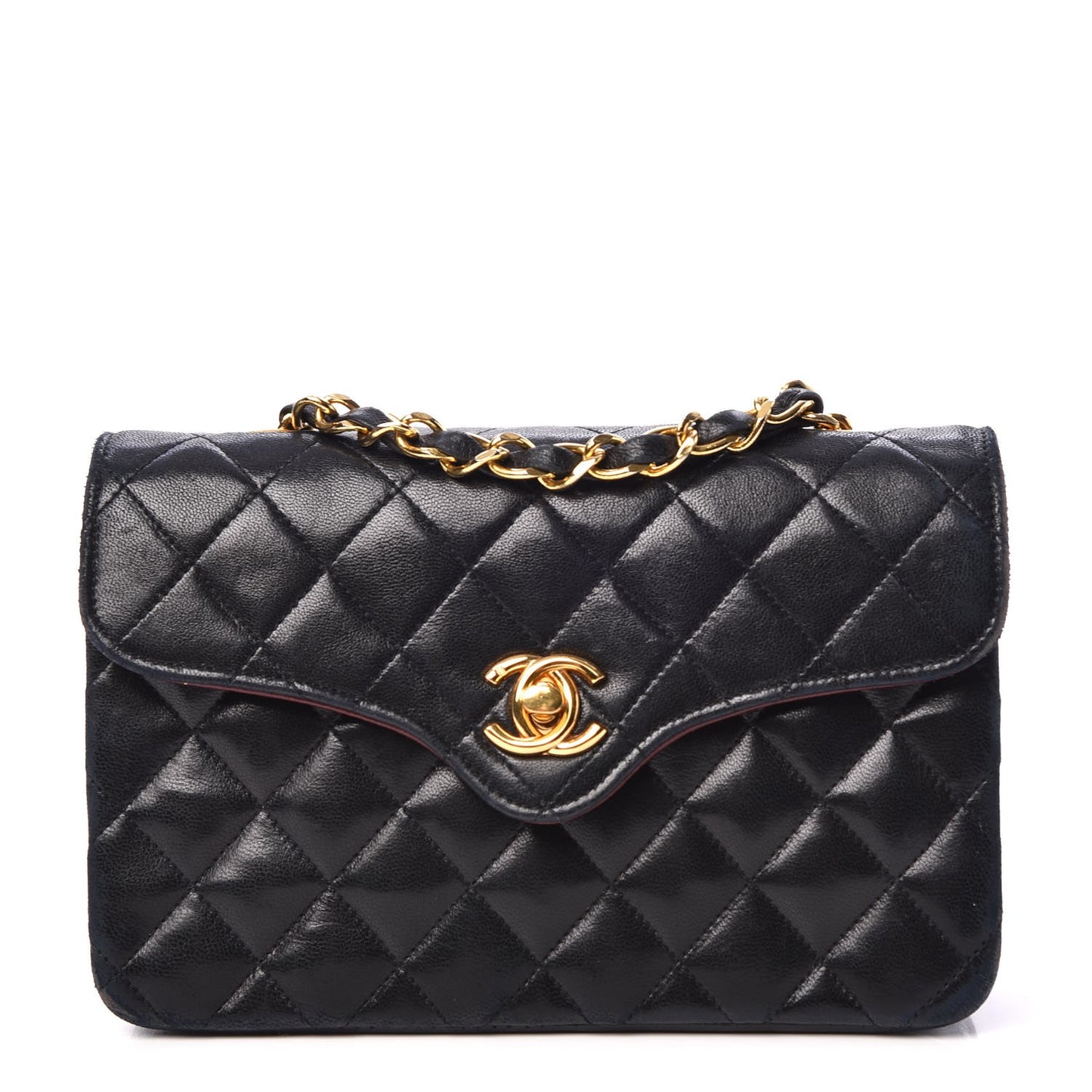 Lambskin Quilted Extra Mini Flap Black