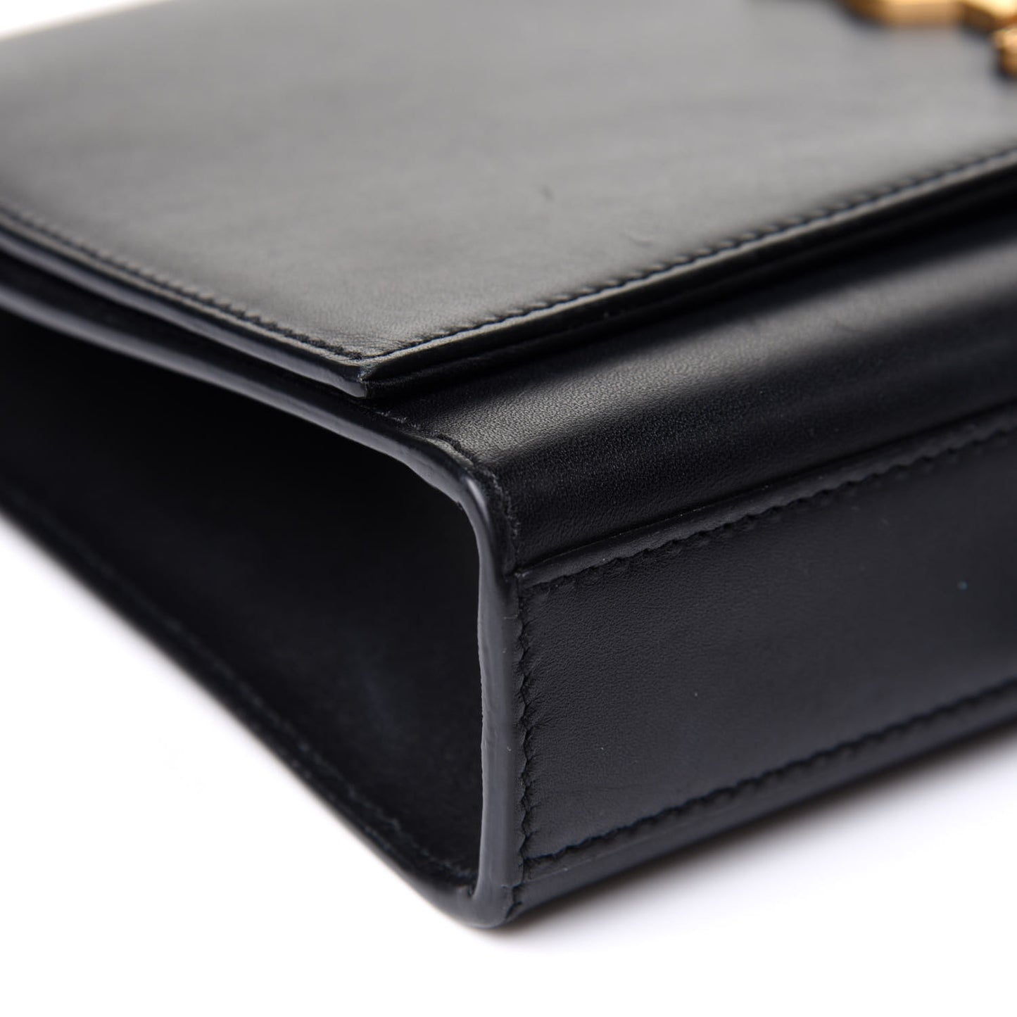 Smooth Calfskin Medium Classic Monogram Kate Tassel Satchel Black