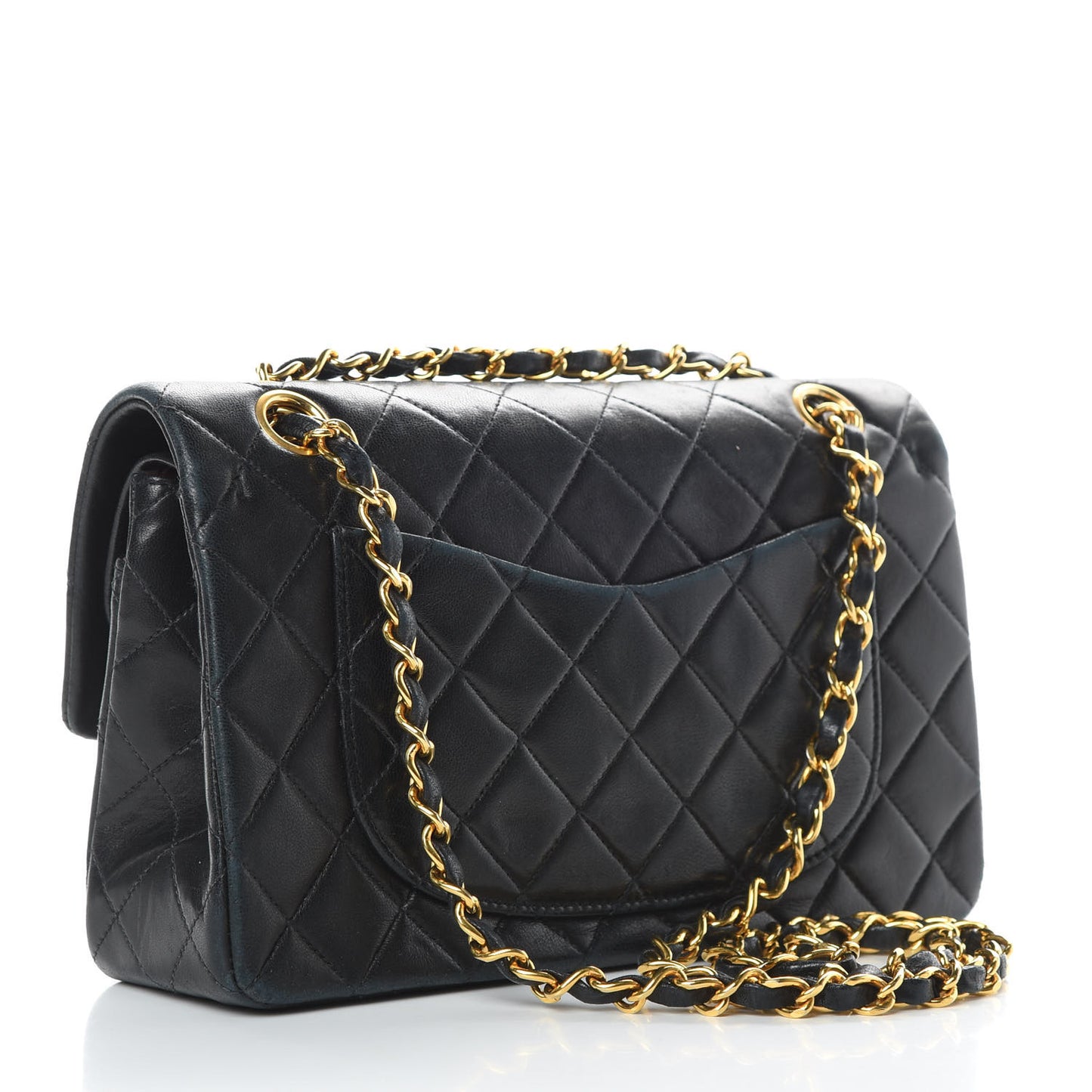 Lambskin Quilted Small Double Flap Black
