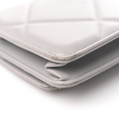 Chanel Lambskin Quilted Chanel 19 Wallet On Chain WOC Grey 10 of 14