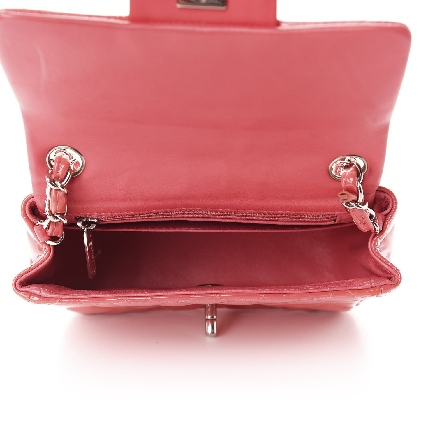 Patent Quilted Mini Square Flap Pink