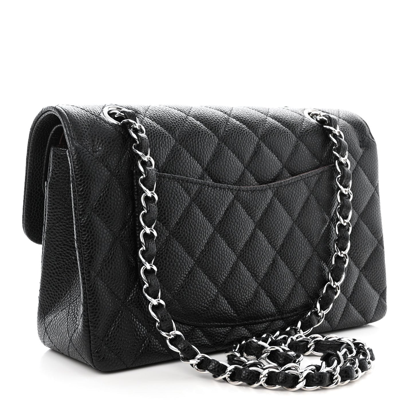 Caviar Quilted Small Double Flap Black