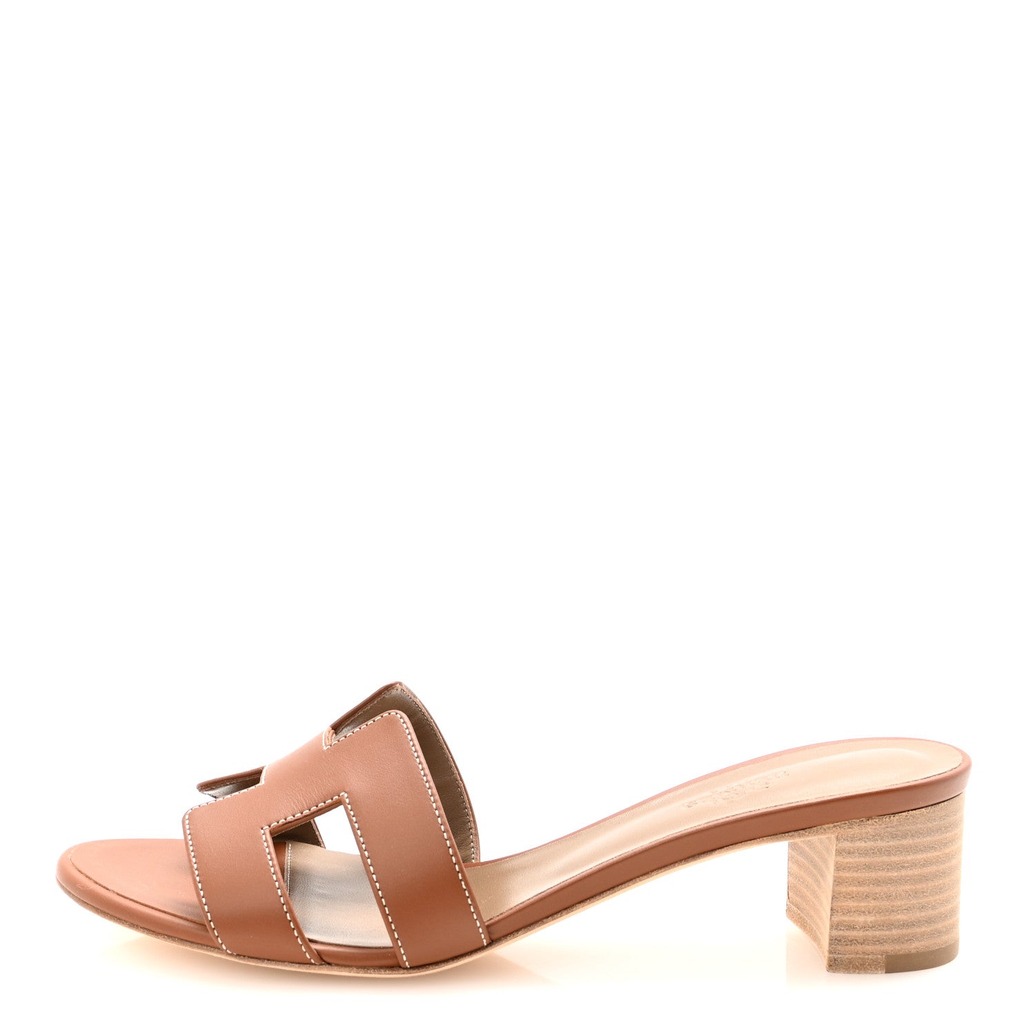 Hermes Calfskin Oasis Sandals 39.5 Gold 1 of 9