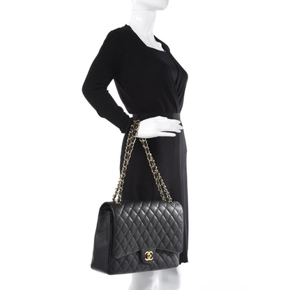 Chanel Caviar Quilted Maxi Double Flap Black 3 of 9
