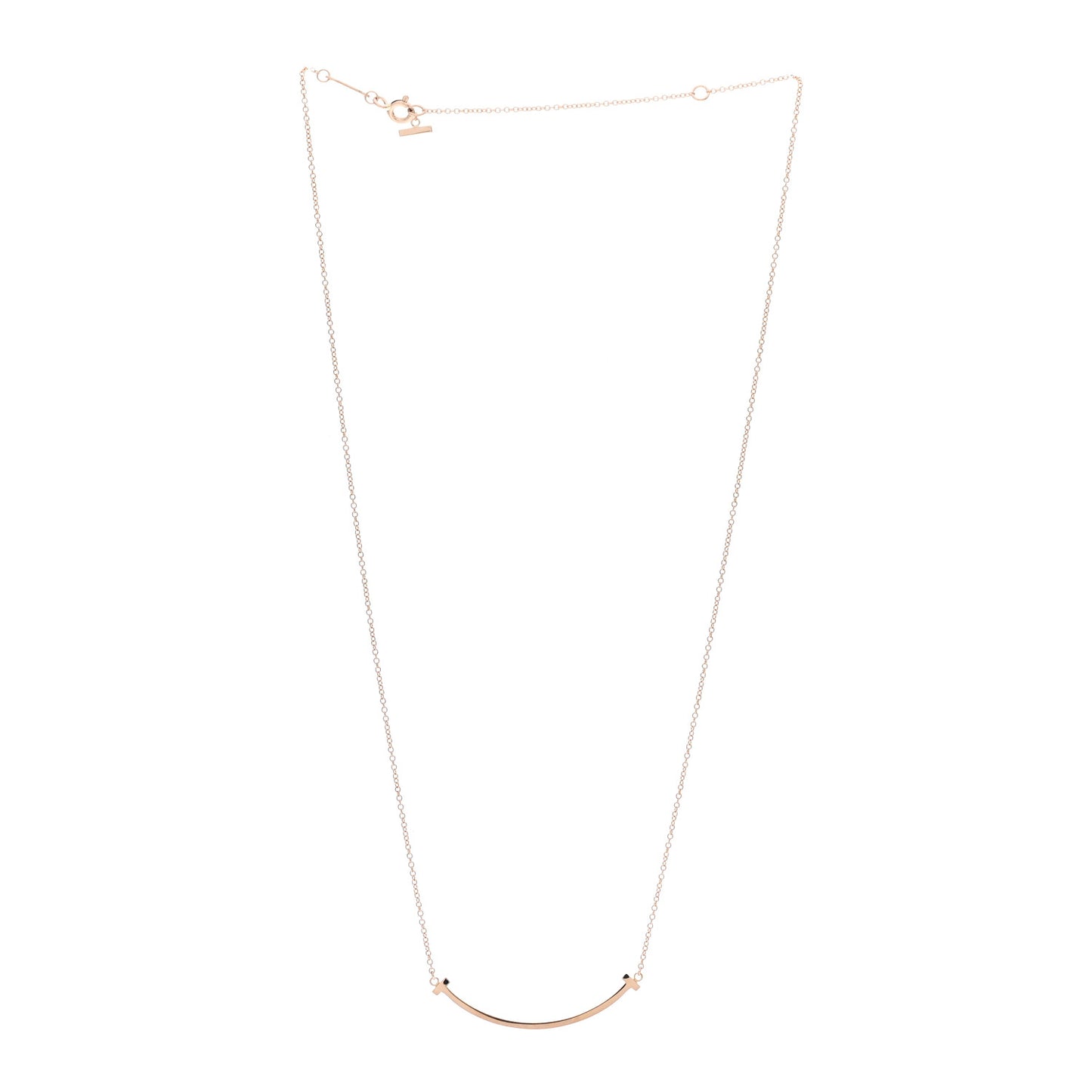 18K Rose Gold Small T Smile Pendant Necklace