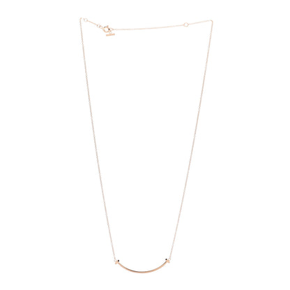 Tiffany 18K Rose Gold Small T Smile Pendant Necklace 3 of 6