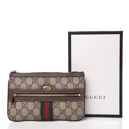 Gucci GG Supreme Monogram Web Small Ophidia Pouch Clutch Beige New Acero 10 of 10