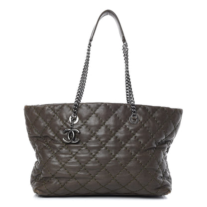 Chanel Calfskin Ultimate Stitch Shopping Tote Khaki 1 of 10
