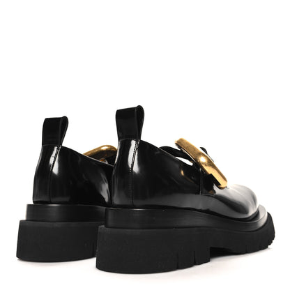 Bottega Veneta Brushed Calfskin Lug Mary-Jane Loafers 38 Black 5 of 8