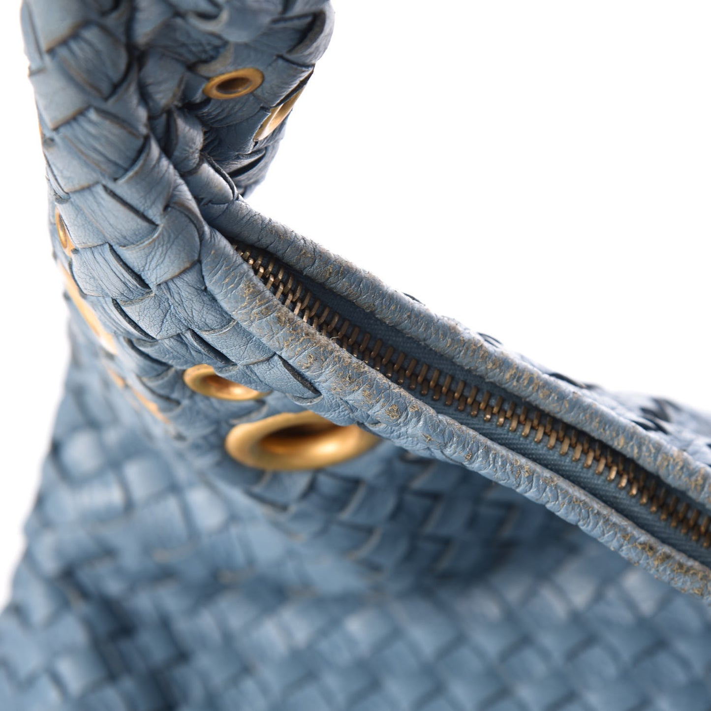 Nappa Intrecciato Grommet Large Veneta Hobo Blue