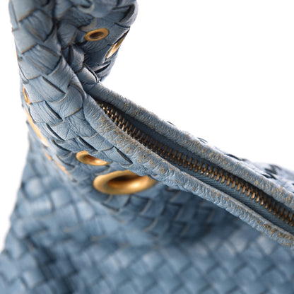 Bottega Veneta Nappa Intrecciato Grommet Large Veneta Hobo Blue 7 of 20