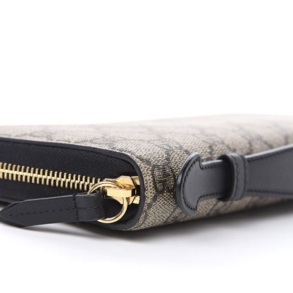 Gucci GG Supreme Monogram Top Handle Zip Around Wallet Black 8 of 12