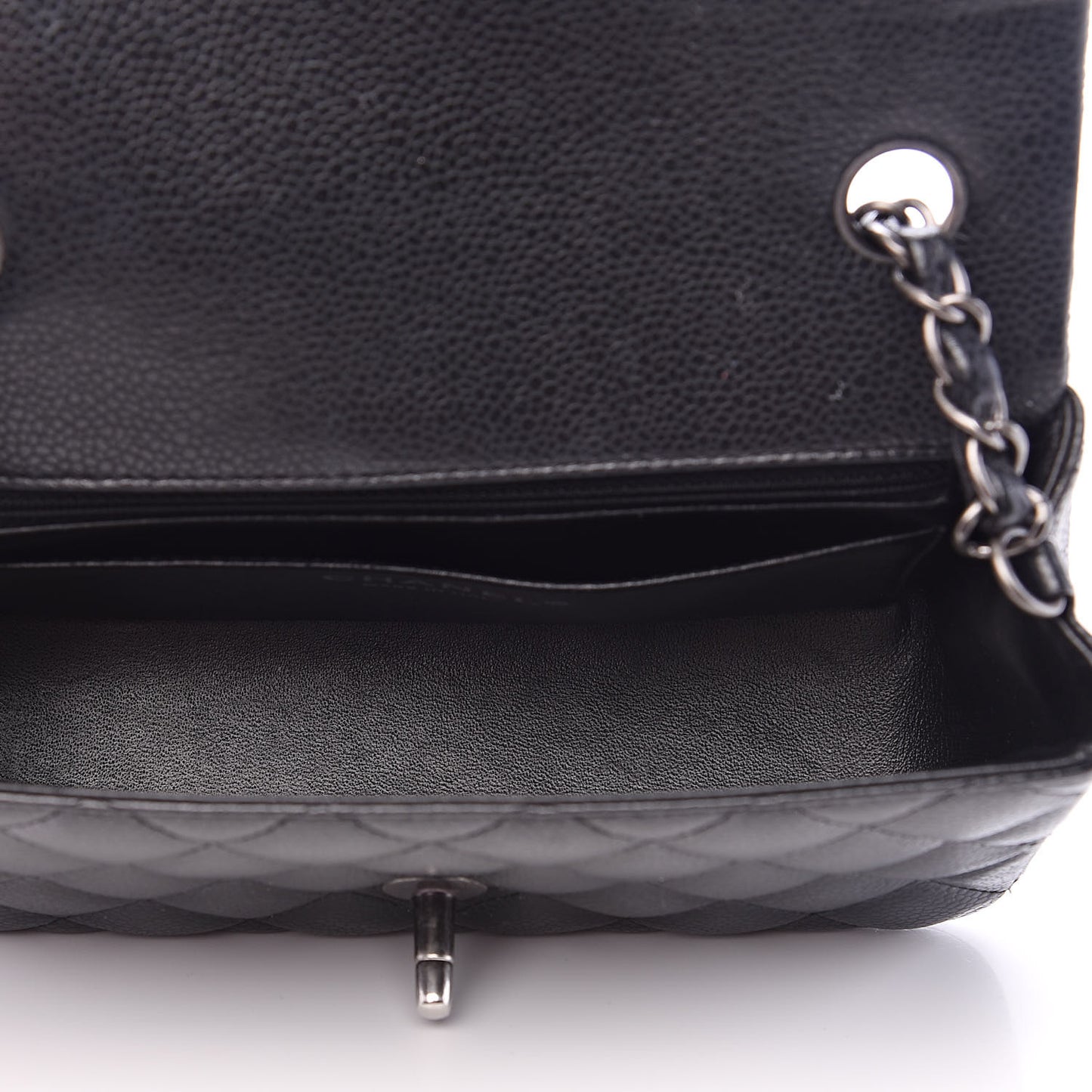 Caviar Quilted Mini Rectangular Flap Black